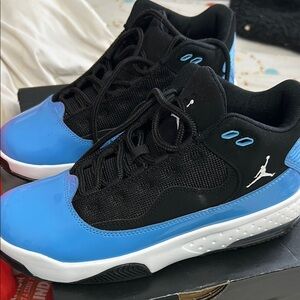 Jordan Black and Blue Basketball Sneakers